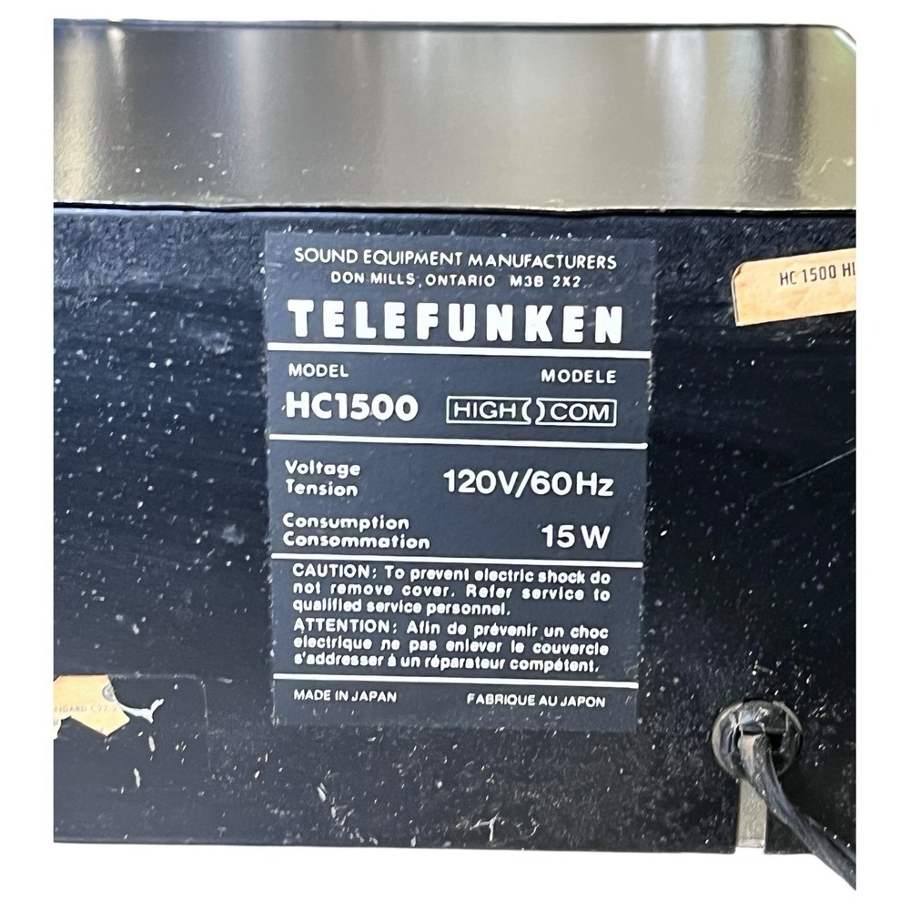 German Hi-Fi Telefunken HC1500 High‑Com Tape Deck Cassette Player Repair - Picture 15 of 16